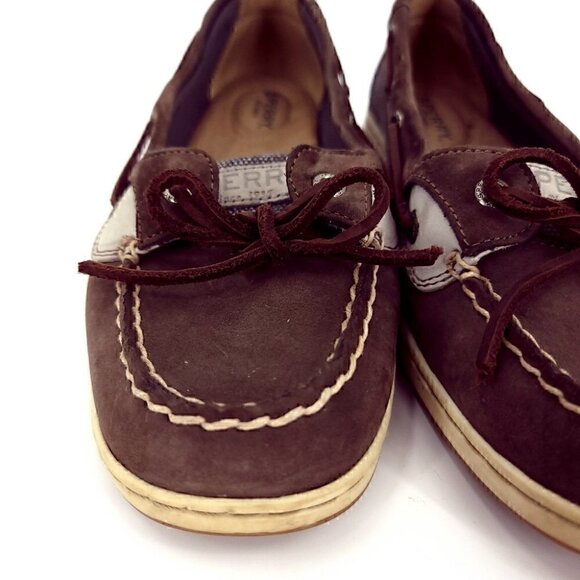 Sperry Women's 10M Angelfish Loafer Lace-Up Nautical Textured Boat Shoes - Picture 4 of 14